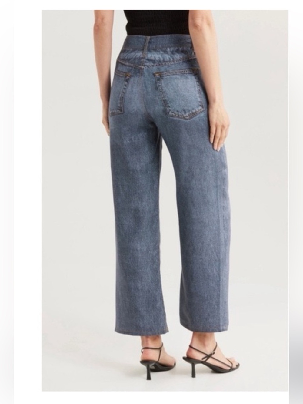 Jason Wu Wide-Leg High-Rise “Sweat Pant” Jeans in Washed Blue Denim - Picture 2 of 9